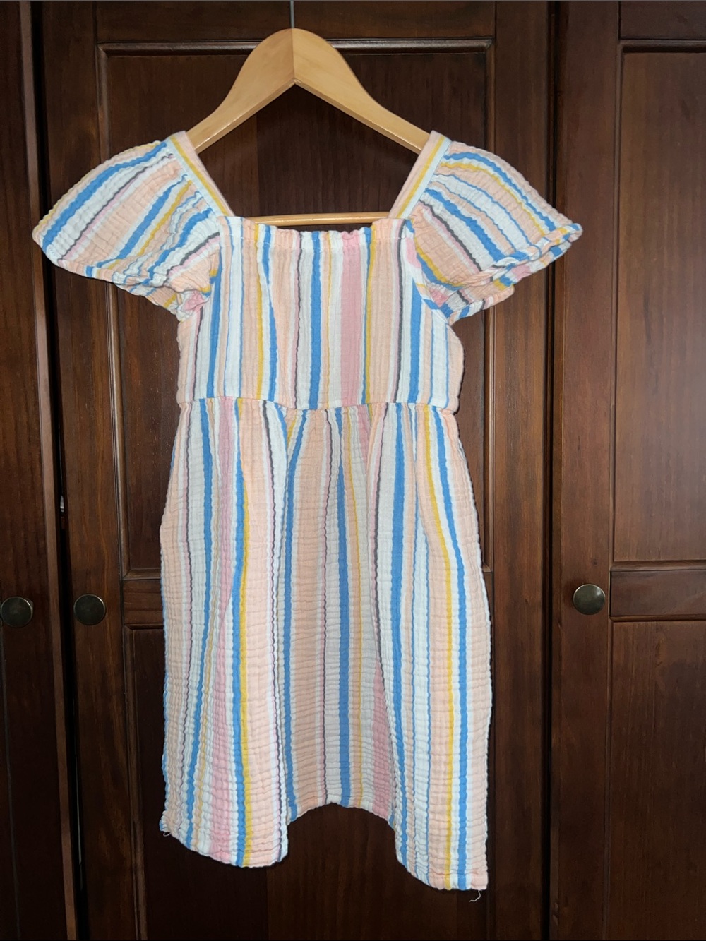 Roxy Girl Cotton Gauze Smocked Back to School Dress Size S 7/8